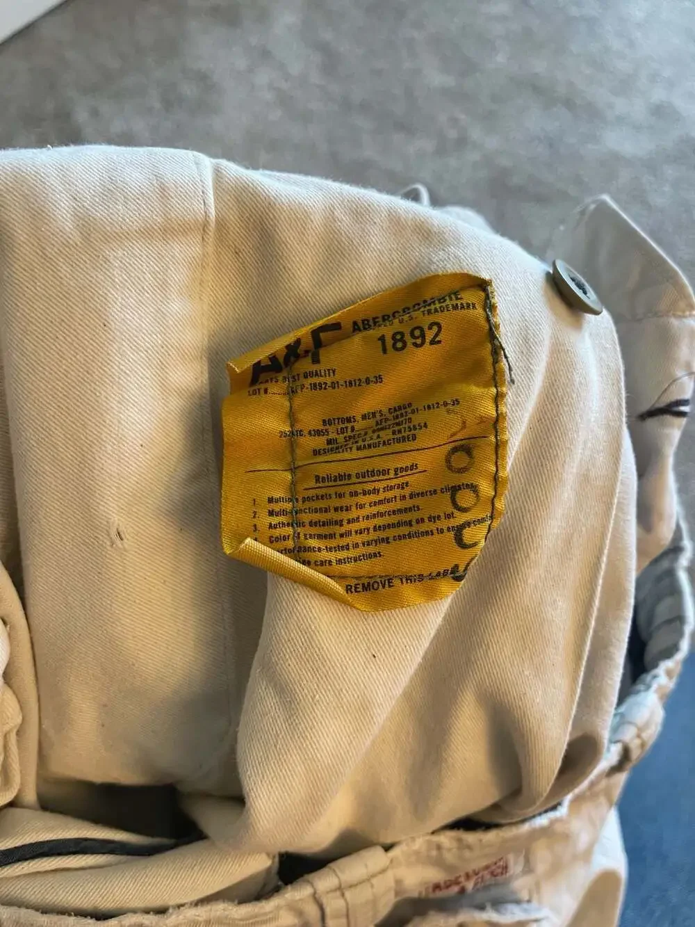 Abercrombie And Fitch Cargo Paratrooper Cargo Shorts Size 34 Beige Distressed Y2